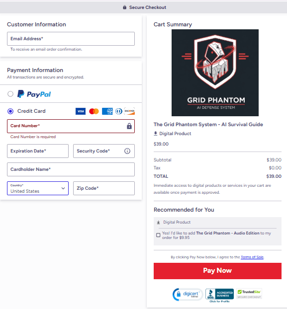 The Grid Phantom System_checkout_page